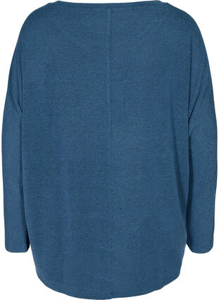 Plain-coloured blouse with long sleeves, Dark Blue, Packshot image number 1