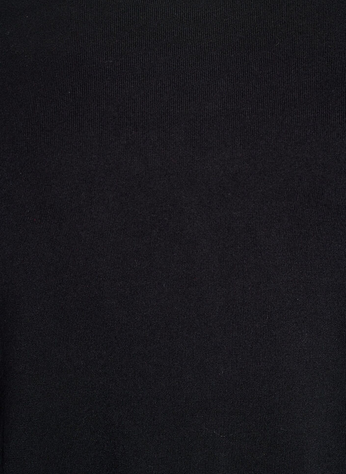 Short-sleeved knit blouse in viscose, Black, Packshot image number 2