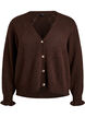 Cardigan with harlequin pattern and V-neck, Brown, Packshot image number 0