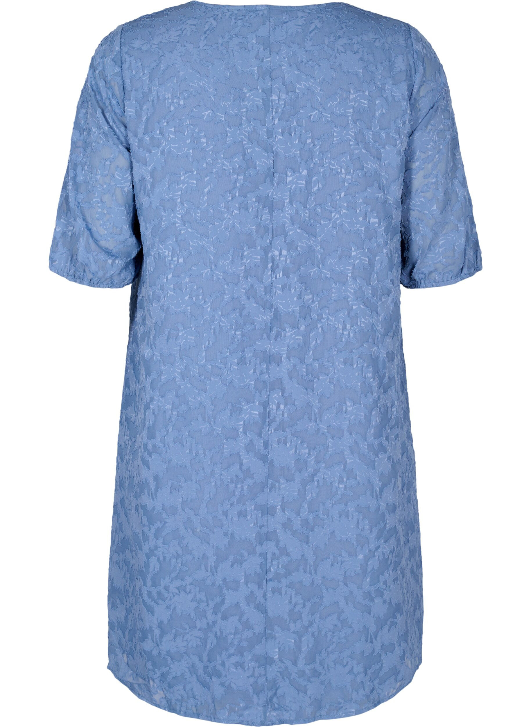 Zizzifashion Short-sleeved dress with structure, Coronet Blue, Packshot image number 1