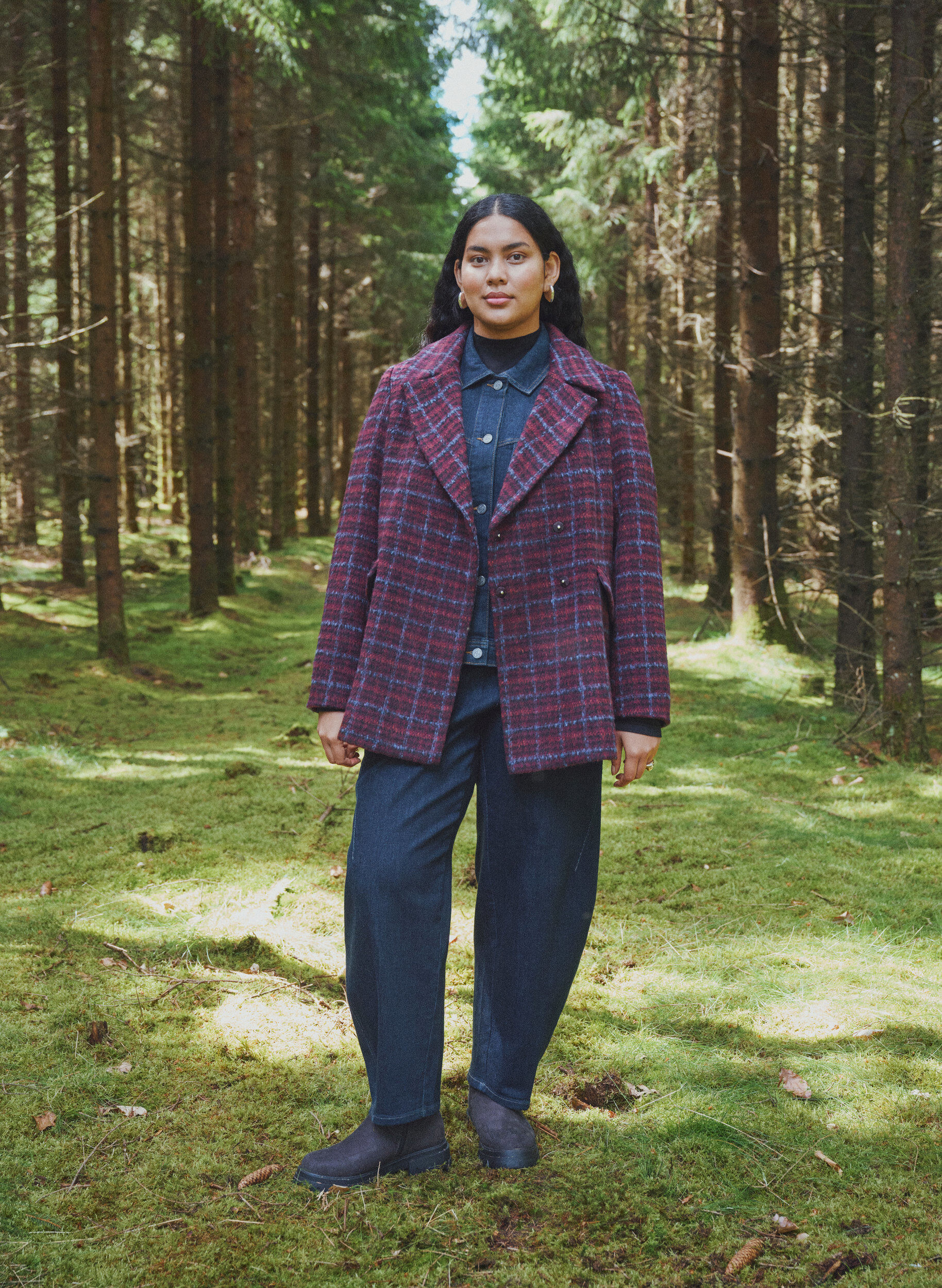 ZizzifashionChecked jacket with pockets, Red, Image image number 0
