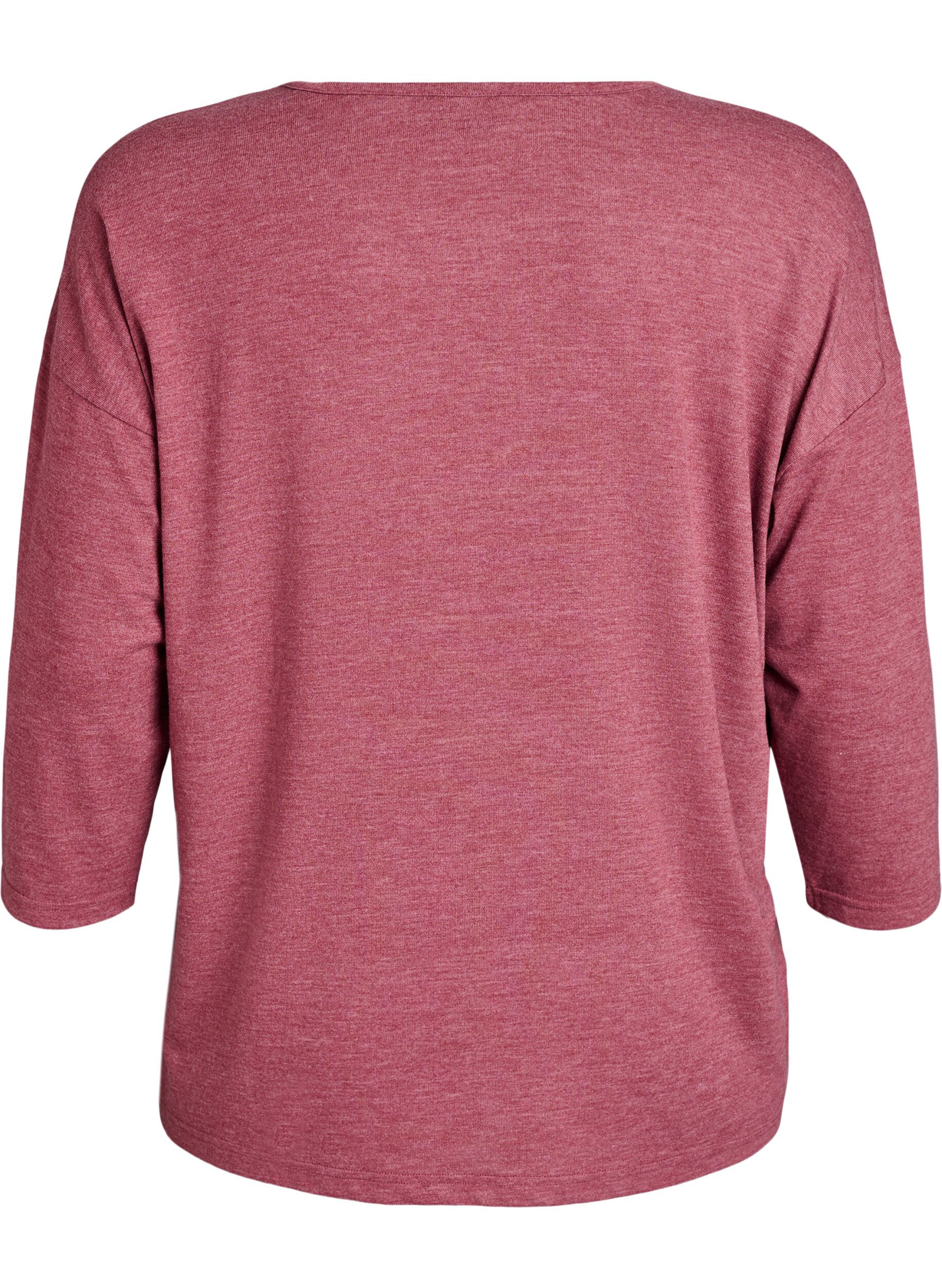Zizzifashion Jersey blouse with 3/4 sleeves, Red, Packshot image number 1