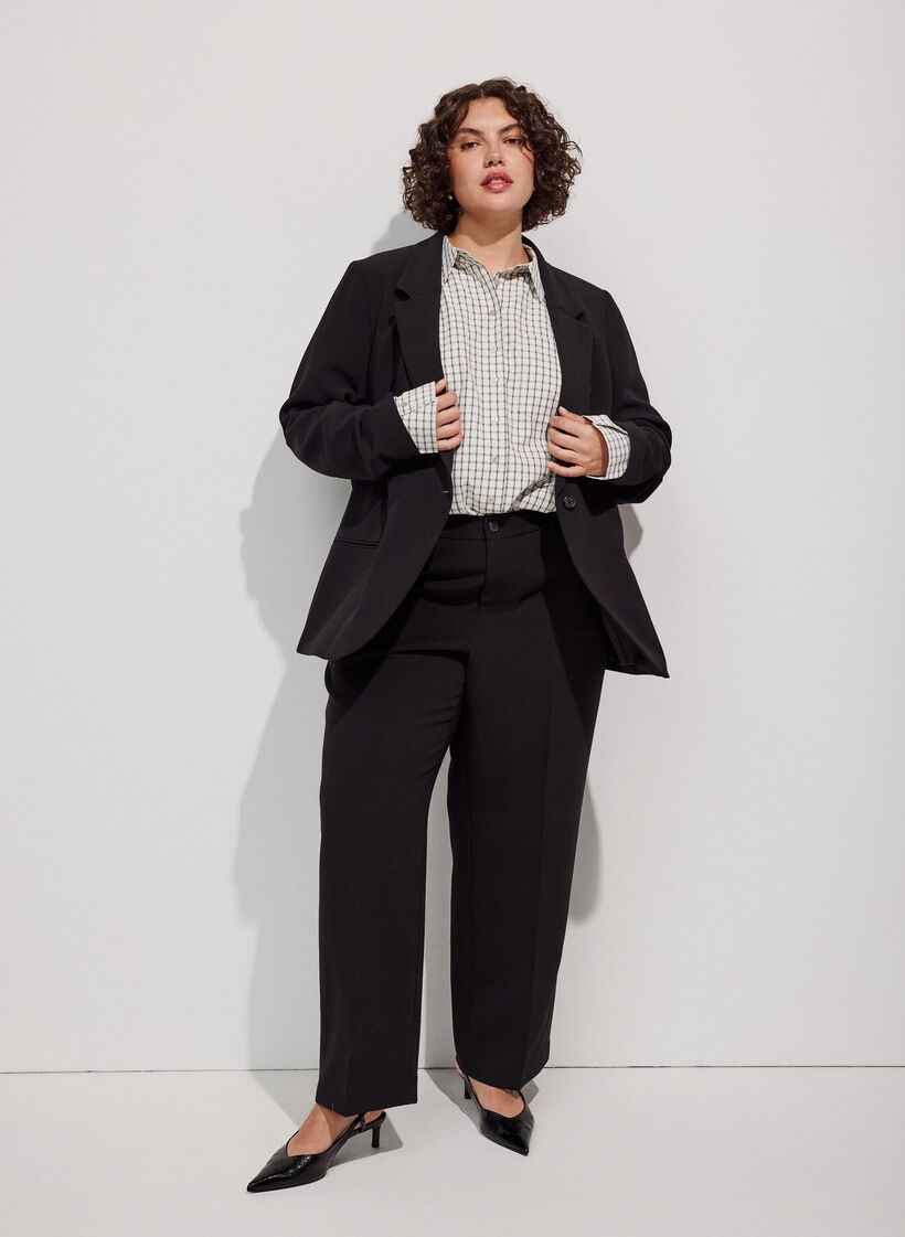 Classic blazer with a single button closure, Black, Model image number 1