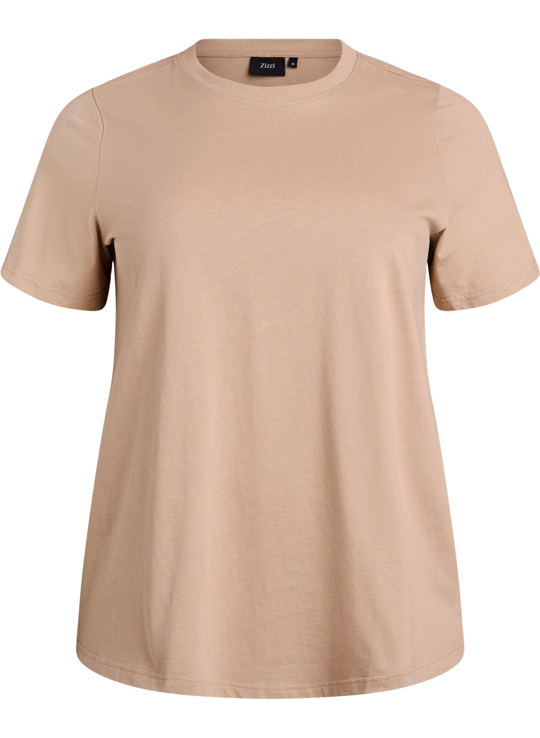Basic cotton T-shirt with round neck