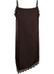 Satin-look dress with lace trim, Brown, Packshot image number 1