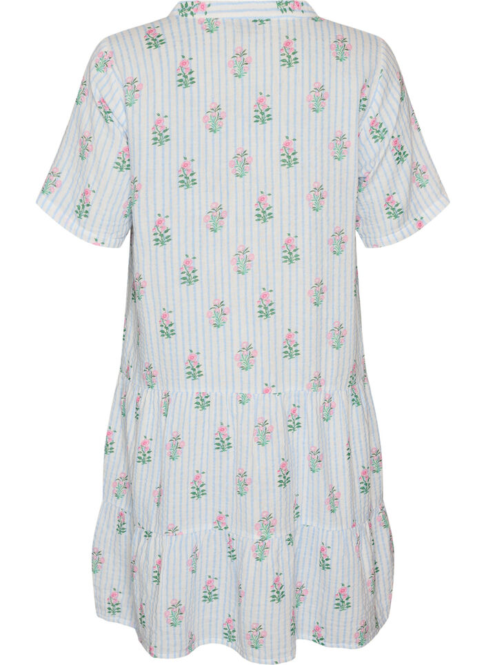 Short A-line dress in cotton muslin, Vanilla, Packshot image number 1