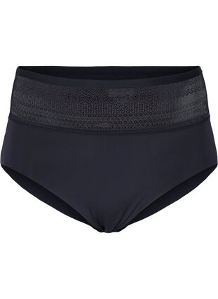 Super high-waisted knickers with lace, Black, Packshot image number 0
