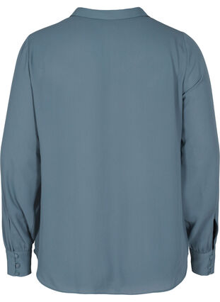 V-neck shirt with button fastening, Balsam Green, Packshot image number 1