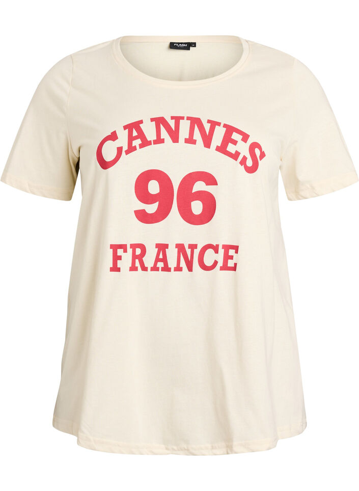 FLASH - T-shirt with print, Vanilla, Packshot image number 0