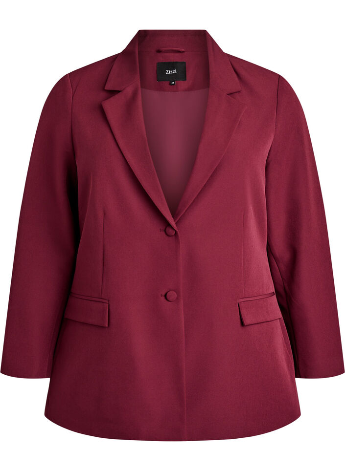 Classic blazer with button fastening, Red, Packshot
