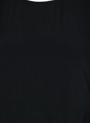 Long viscose blouse with high slit, Black, Packshot image number 2