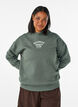 Hoodie with chest print, Green, Model image number 0