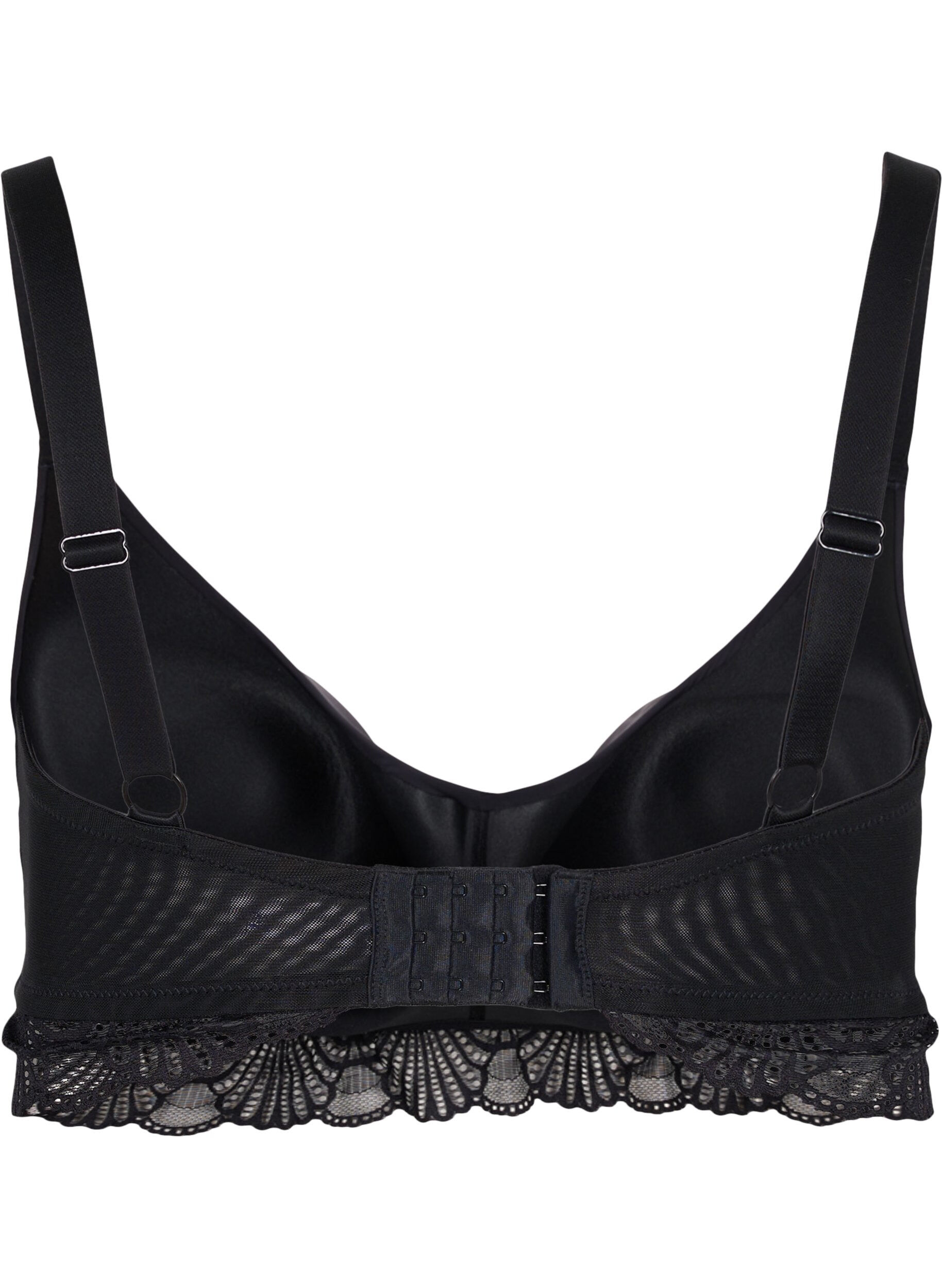 Zizzifashion Bra with lace and padded cups, Black, Packshot image number 1