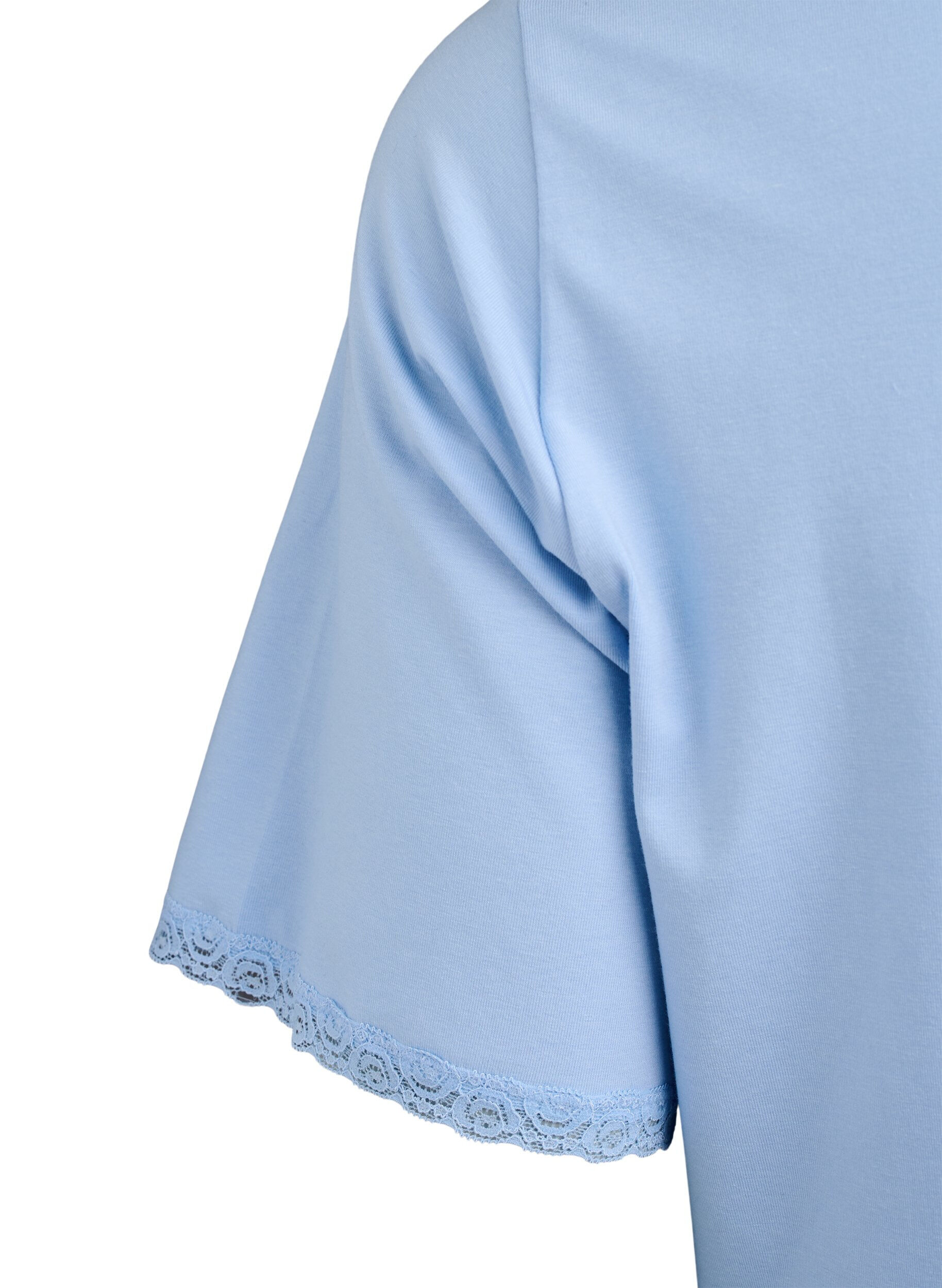 Zizzifashion Modal-blend T-shirt with a V-neck, Light Blue, Packshot image number 3