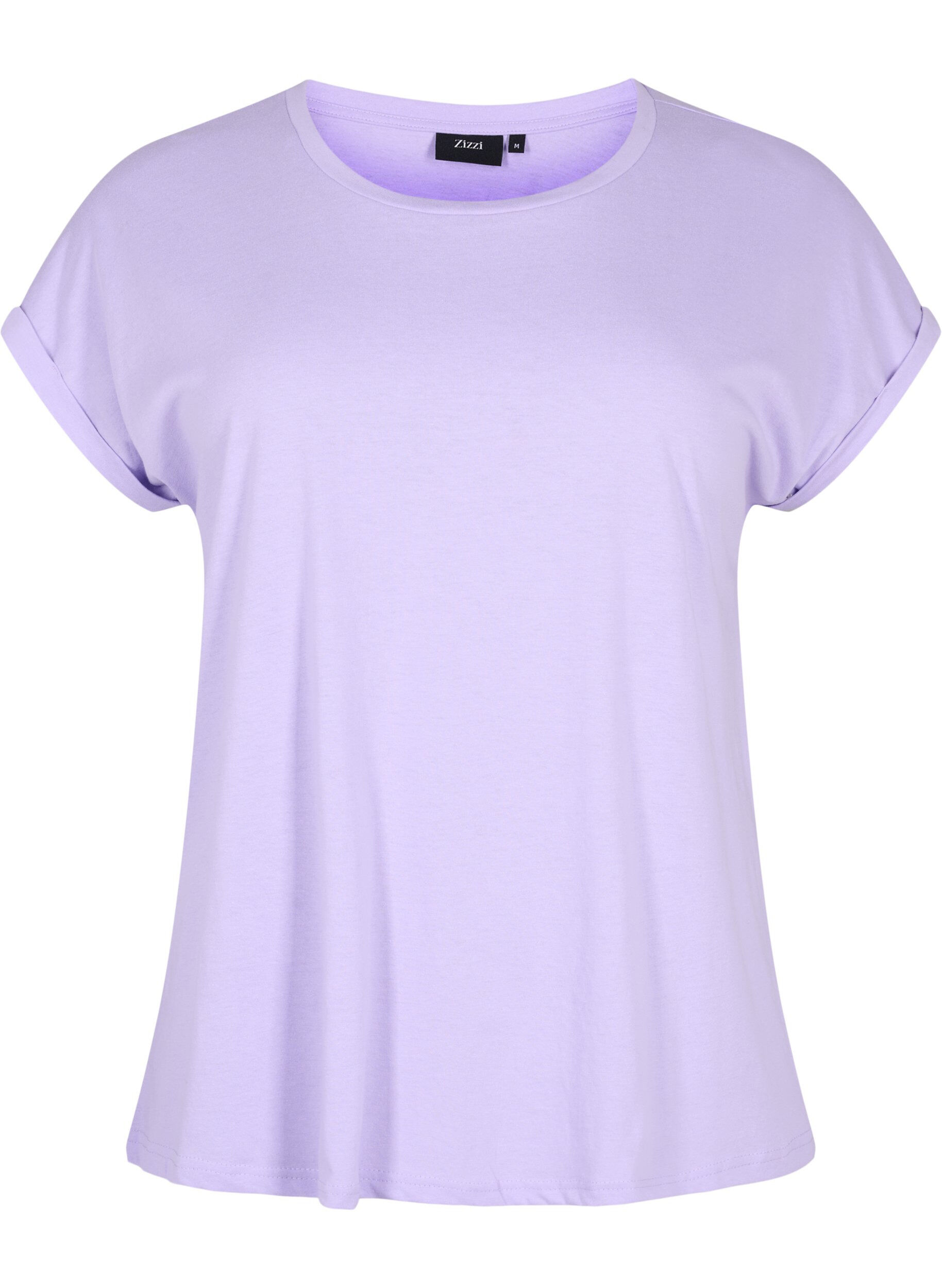 Zizzifashion Short sleeved cotton blend t-shirt, Purple, Packshot image number 0