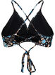 Floral bikini top with tie back, Blue, Packshot image number 1
