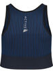 Seamless sports bra with stripes, Black w. Blue Depths, Packshot image number 1