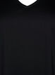 Plain dress with v neck and 3/4 sleeves, Black, Packshot image number 2
