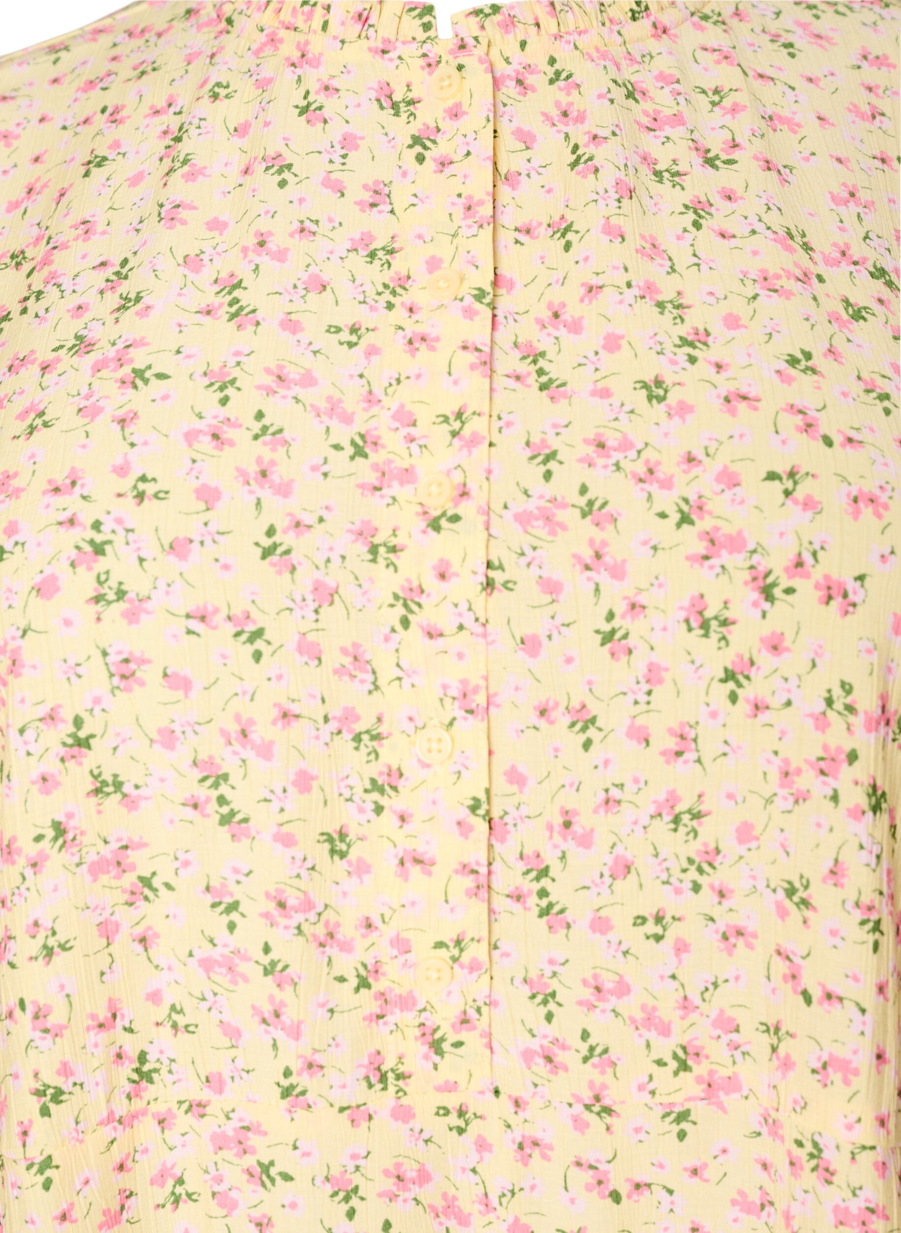 Zizzifashion Short viscose dress with ruffle details, Yellow, Packshot image number 2