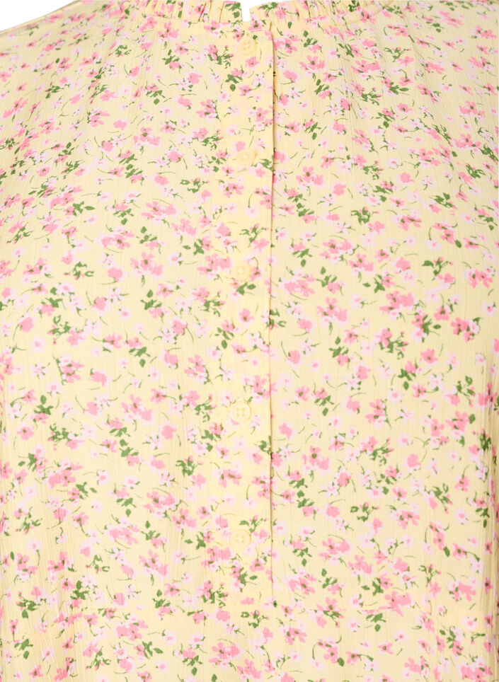 Short viscose dress with ruffle details, Yellow, Packshot image number 2