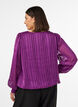 Striped blouse with a balloon shape, Purple, Model image number 2