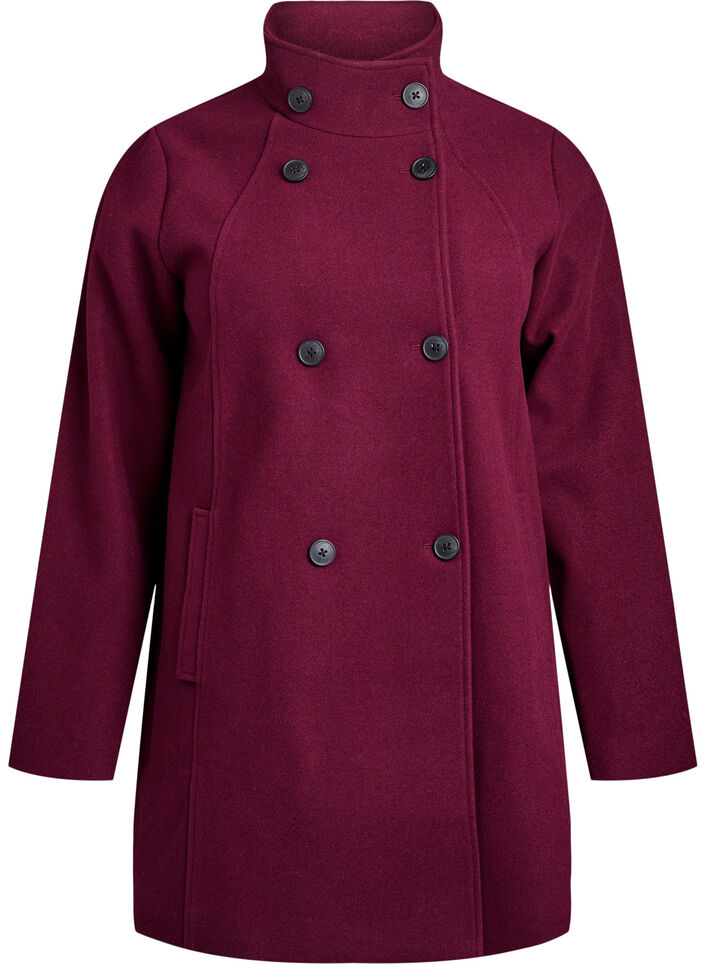Short coat with A-line shape, Dark Bordeaux, Packshot image number 0