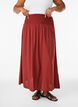 Viscose maxi skirt with smocking, Red, Model image number 2