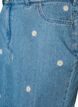 High-waisted denim shorts with floral embroidery, Light Blue, Packshot image number 2