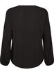 Viscose blouse with a V-neck and long sleeves, Black, Packshot image number 1