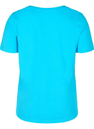 Basic t-shirt with v-neck, River Blue, Packshot image number 1