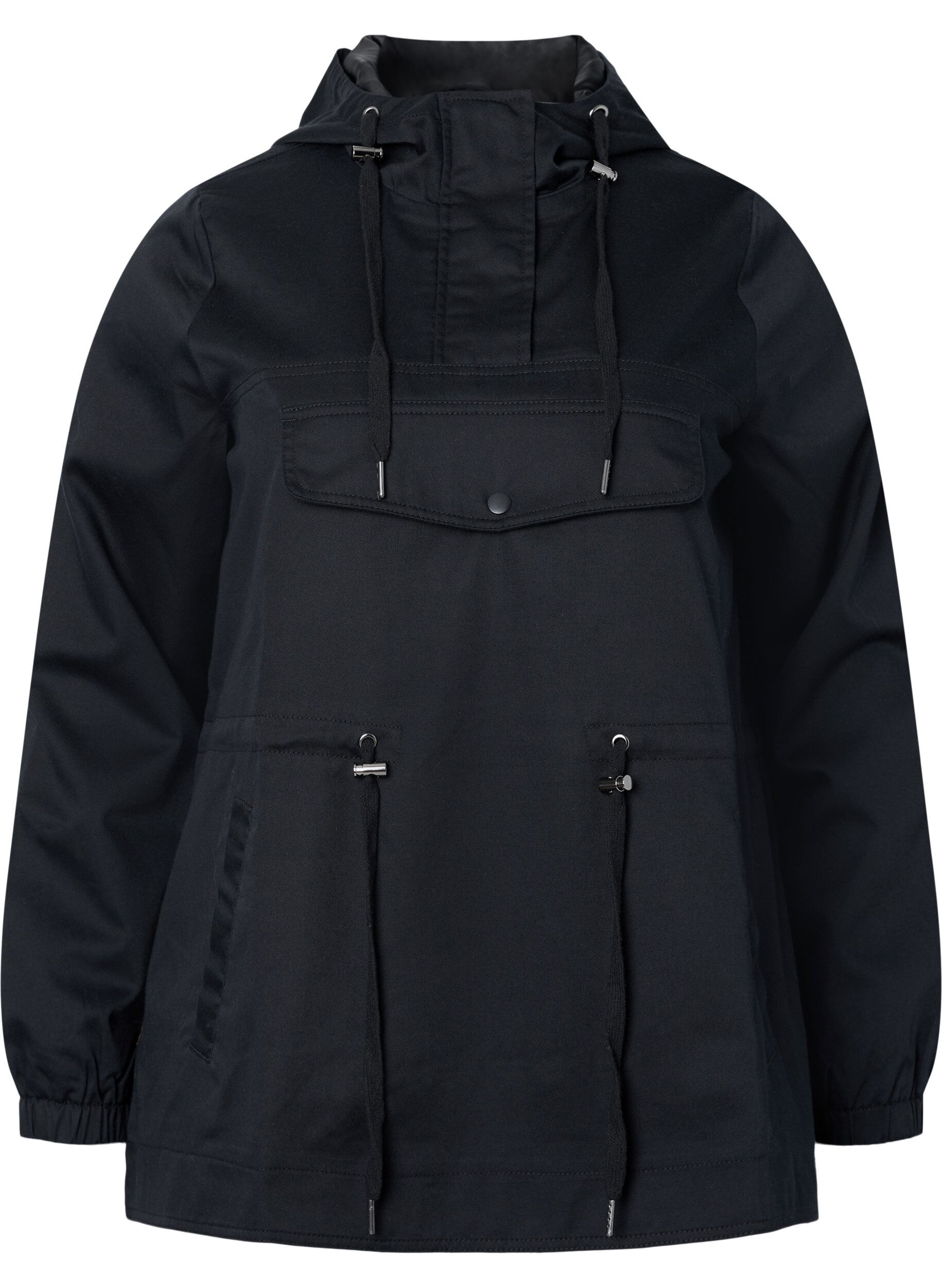 Zizzifashion Anorak with hood and pocket, Black, Packshot image number 0