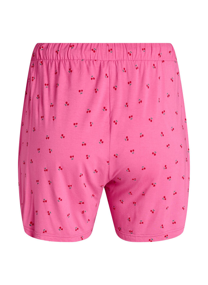 Pyjama shorts in viscose jersey with an all-over print, Pink, Packshot image number 1