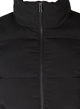 Long puffer jacket with zipper, Black, Packshot image number 2