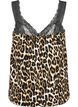 Top with lace in viscose, Leopard, Packshot image number 1