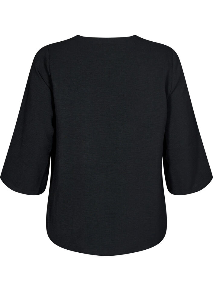 Blouse with 3/4 sleeves, Black, Packshot image number 1
