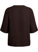 Shirt blouse with V-neck and 3/4 sleeves, Brown, Packshot image number 1