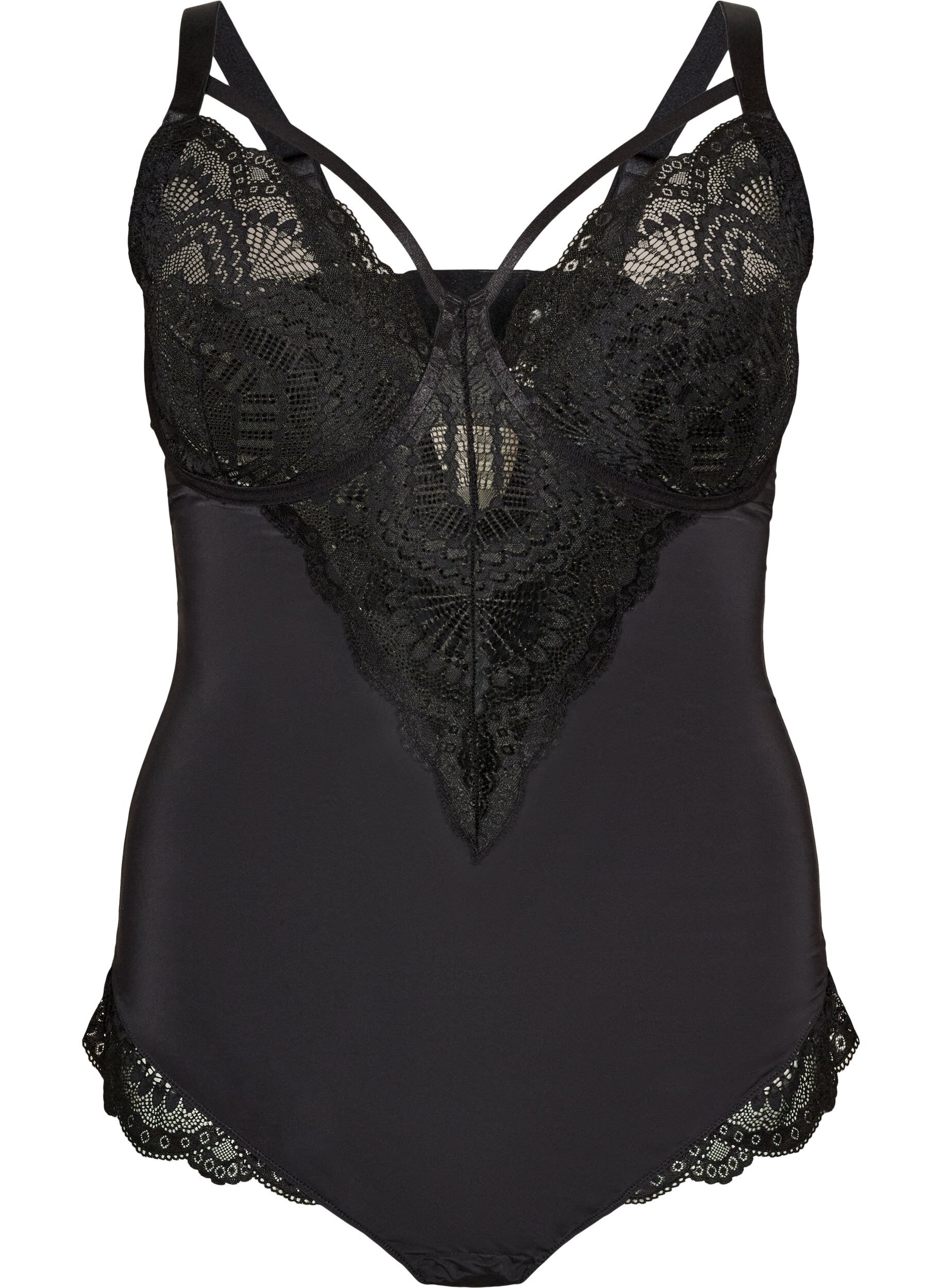 ZizzifashionUnderwired lace body with strap detail, Black, Packshot image number 0