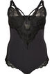 Underwired lace body with strap detail, Black, Packshot image number 0