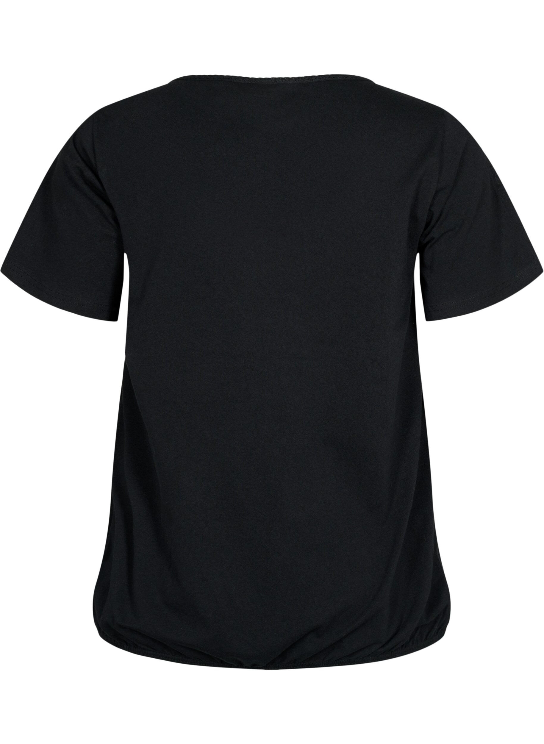 Zizzifashion Short sleeve cotton t-shirt, Black, Packshot image number 1