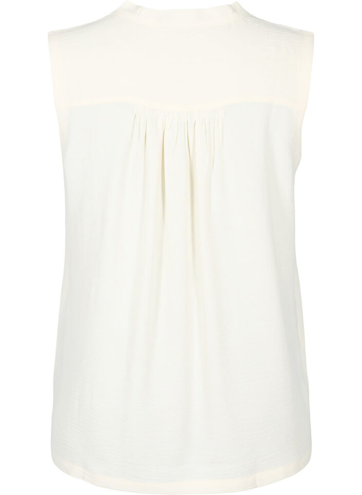 Sleeveless top with wrinkle details, Vanilla, Packshot image number 1