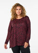 Leopard print blouse with long sleeves, Dark Bordeaux, Model image number 0
