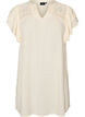 Tunic with broderie anglaise and ruffle sleeves, Beige, Packshot image number 0