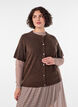 Knit cardigan with short sleeves, Brown, Model image number 0