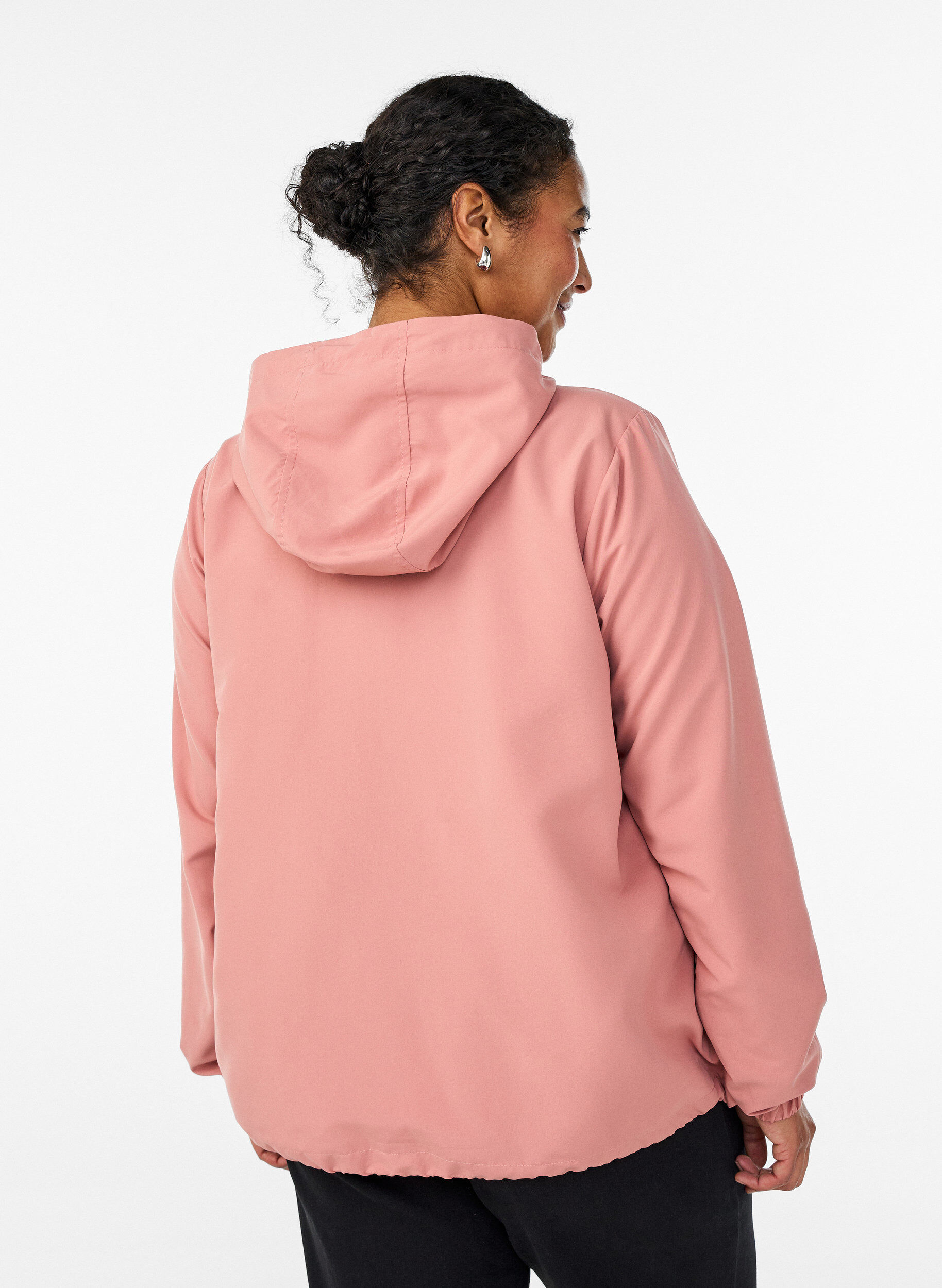 Zizzifashion Lightweight jacket with a hood and zipper, Rose, Model image number 2
