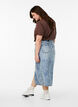 Denim maxi skirt with a front slit, Light Blue, Model image number 3