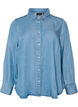 Denim shirt in lyocell with press studs, Light Blue, Packshot image number 0