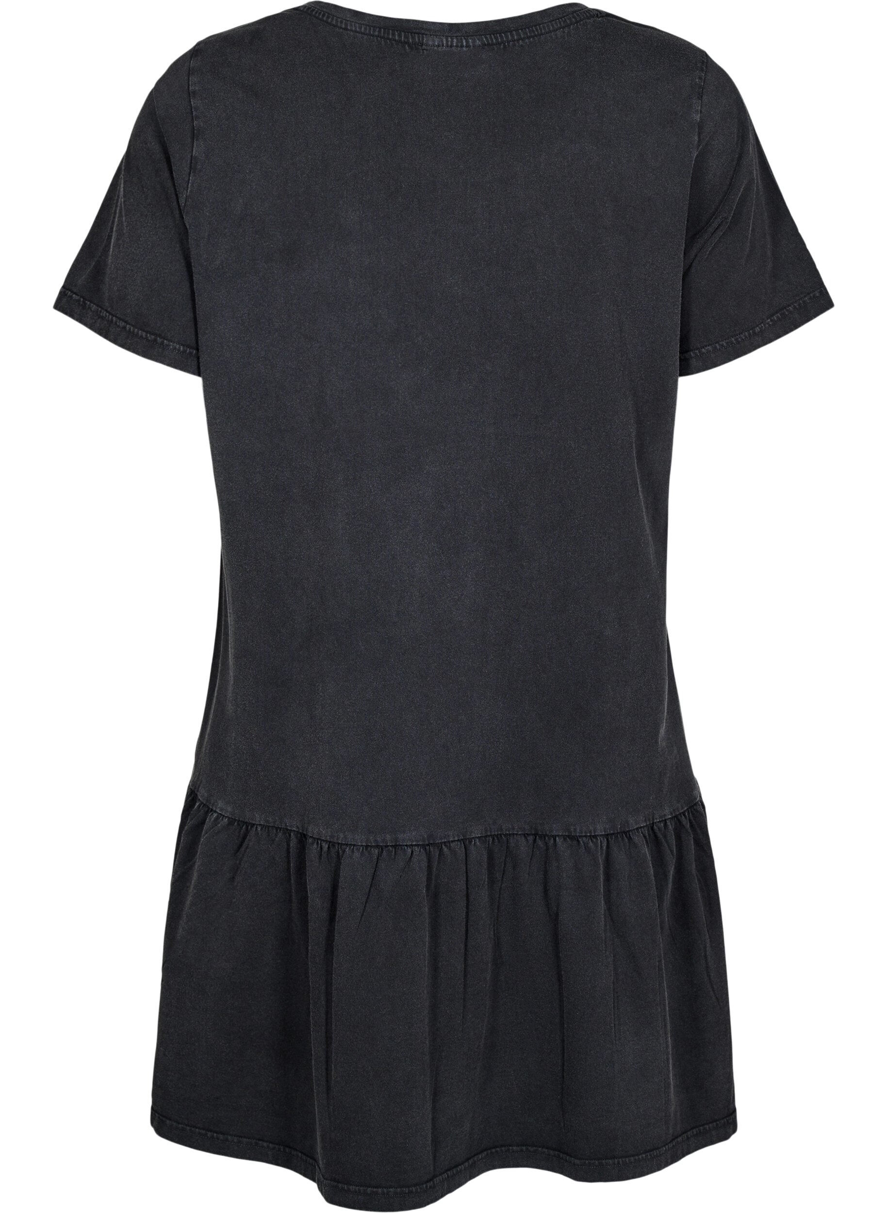 Zizzifashion Short A-line dress with a washed look, Dark Grey, Packshot image number 1