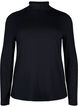 Long-sleeved blouse with high neck, Black, Packshot image number 0