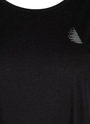 Exercise top with mesh and A-line, Black, Packshot image number 2