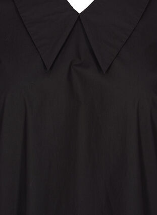 Cotton tunic with large collar, Black, Packshot image number 2